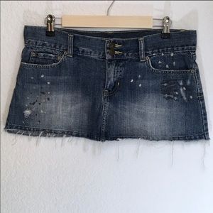 Distressed Mini Y2K Jean Skirt